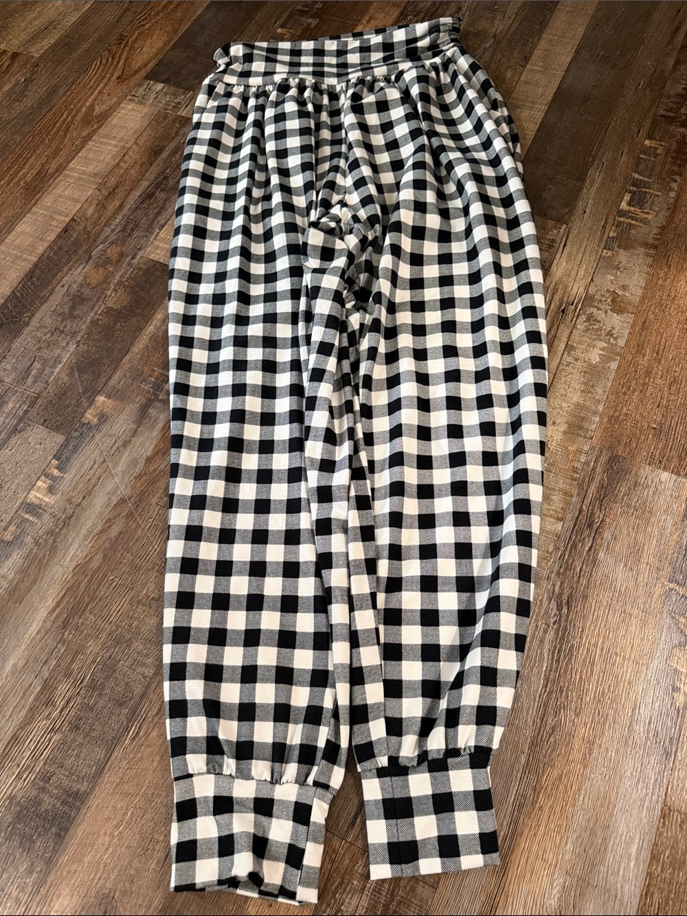Black & White Gingham Jogger Pants